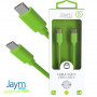 CABLE USB-C VERS TYPE-C 1.5M 3A VERT - JAYM® COLLECTION POP