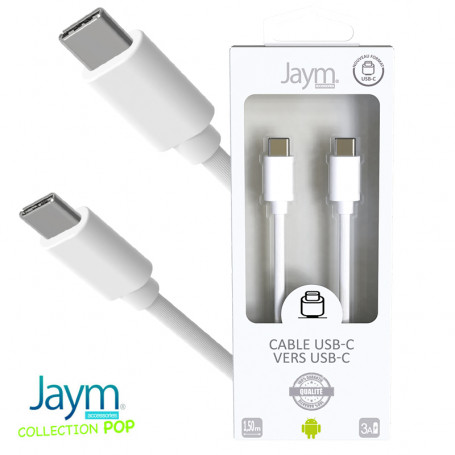 CABLE USB-C VERS LIGHTNING 1.5M 3A ROSE - JAYM® COLLECTION POP