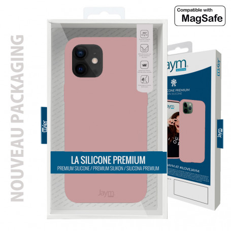 Coque Transparente iPhone 13 Magsafe avec bords colorés (rose) - Coque- telephone.fr