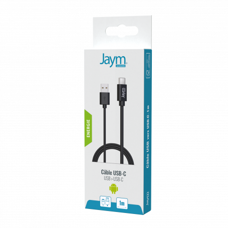 CABLE USB CHARGE & SYNCHRO TYPE-C 1M NOIR - JAYM