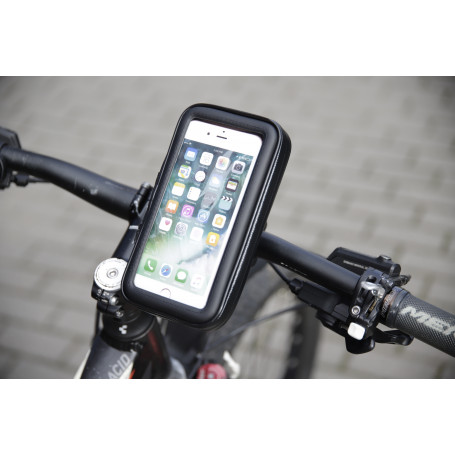 SUPPORT VELO + HOUSSE ETANCHE UNIVERSELLE POUR SMARTPHONE TAILLE XXL (MAX  6.5 - 185 x 110mm)
