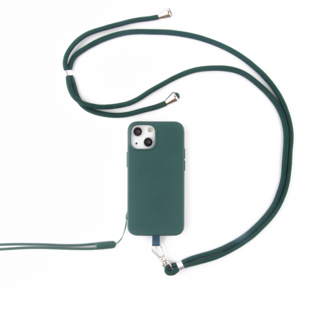 Coque en silicone avec Cordon iPhone 15 Pro Max (vert) 