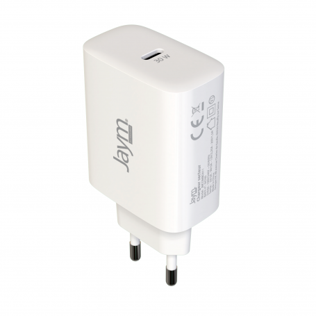 Chargeur Secteur USB-C 30W Charge Rapide Sécurisée Design Compact Original  Blanc