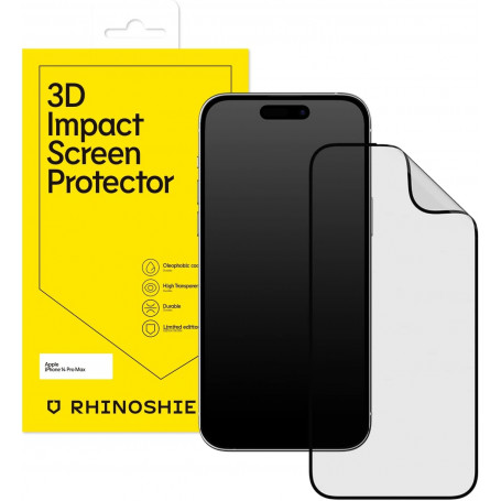 RhinoShield™ – iPhone 15 – Protection écran verre trempé 3D FRAME – Noir -  DJOBI