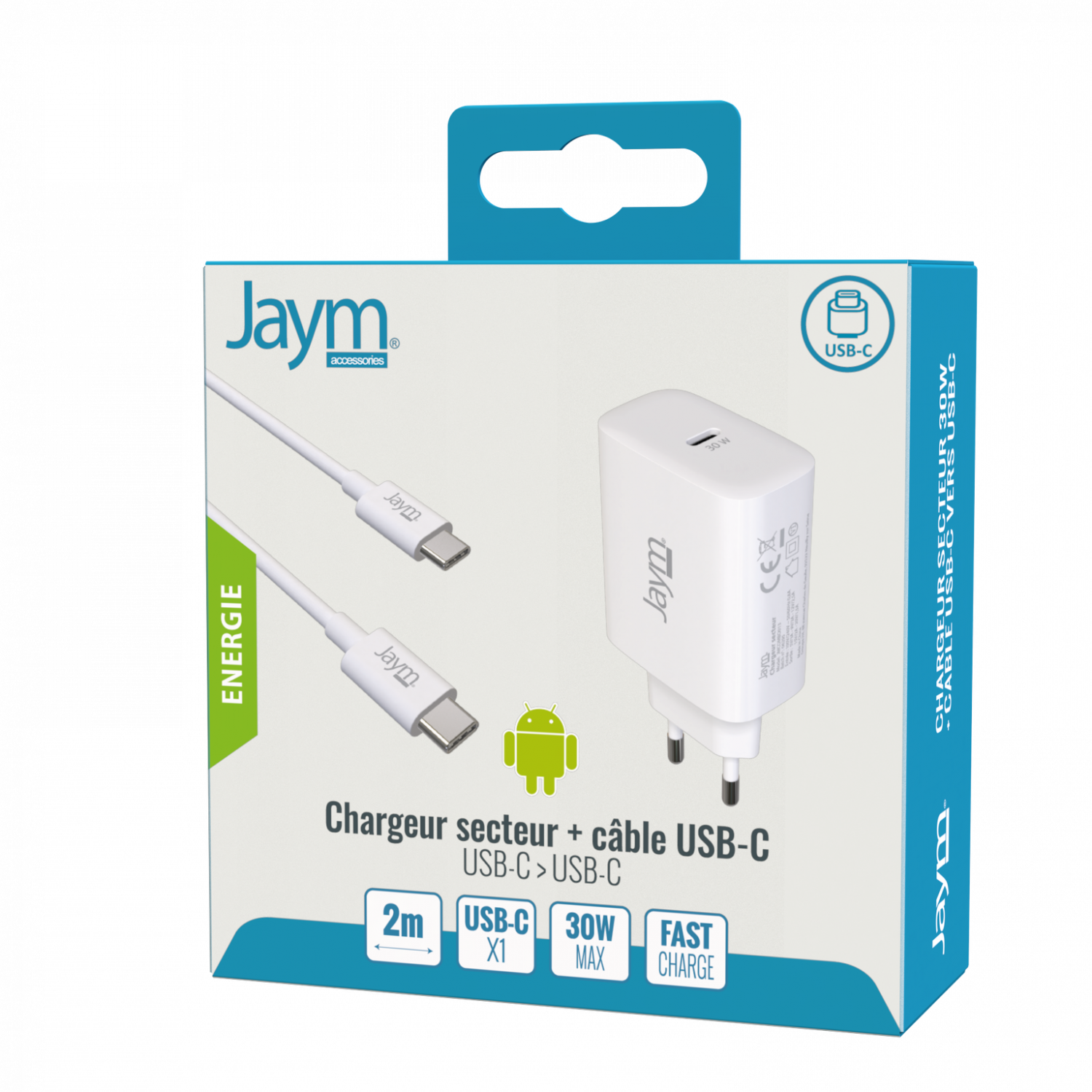 JACLEM - CHARGEUR SECTEUR 2 USB 2,4A CHARGE RAPIDE XO L85 BLANC